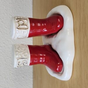 Grasslands Road Christmas to Remember Santa's Boots Salt-and-Pepper Set